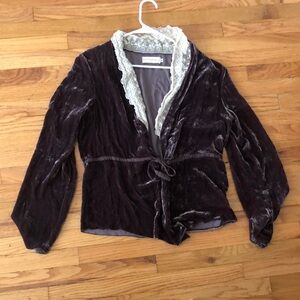 4 Love and Liberty velvet and lace blouse throw